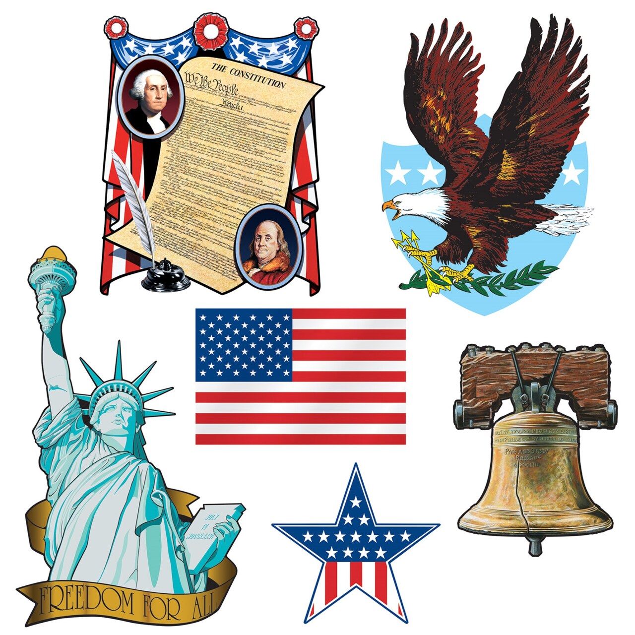 Patriotic Cutouts, (Pack of 12)